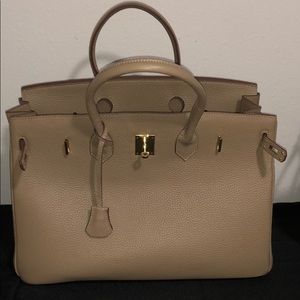 Khaki Work Bag - Ainifeel Birkin Style